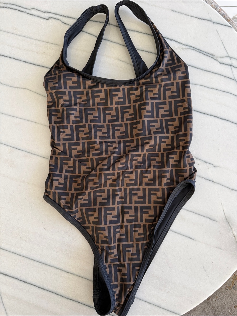 Fendi Brown Monogram One-Piece Swimsuit